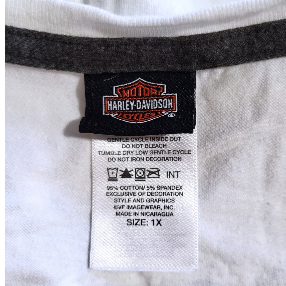 Harley Davidson‎ Motorcycle T Shirt Womens 1X Adventure Dover Ohio Top Bikercore - Picture 7 of 9